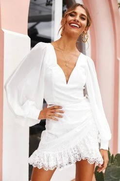 Hello Molly Whole Hearted Mini Skirt White