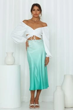 Hello Molly Melt It Out Midi Skirt Mint Skirts