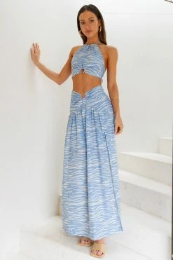 Hello Molly Boldest Move Maxi Skirt Blue Skirts
