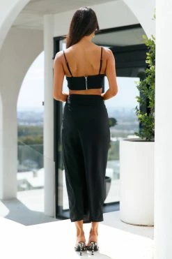 Hello Molly Skirts Glossy Heart Maxi Skirt Black