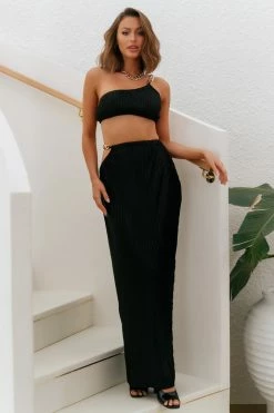Hello Molly Make Me Feel Maxi Skirt Black