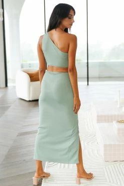 Hello Molly Karmic Power Maxi Skirt Green