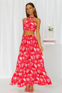 Hello Molly Swipe Next Maxi Skirt Red Skirts