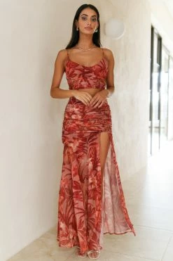 Skirts RUNAWAY Capricorn Maxi Skirt Rust