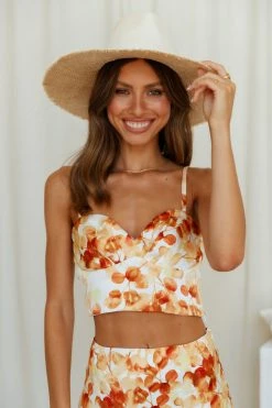 Hello Molly Looking So Fine Crop Orange Sets & Co-ords