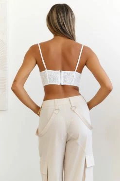 Hello Molly Sets & Co-ords No Apologies Lace Corset Top White