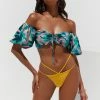 HELLO MOLLY Tropicana Heart Crop Blue Shorts