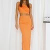 Hello Molly Merry Go Round Maxi Skirt Orange Skirts