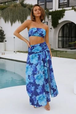 Hello Molly Lessons Of Love Crop Blue Sets & Co-ords