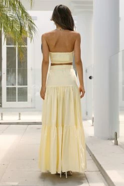 RUNAWAY Ayla Maxi Skirt Lemon