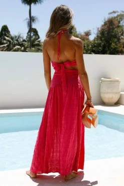 Hello Molly Sunlight Moments Maxi Skirt Hot Pink Skirts