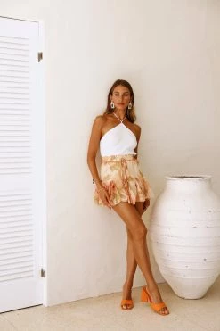 Hello Molly Only Good Vibes Skirt Beige