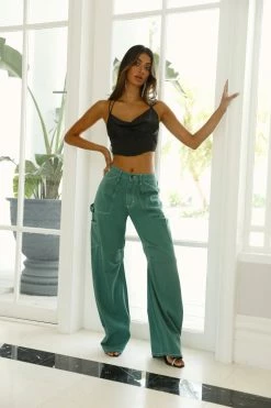LIONESS Miami Vice Pant Forest Green Jeans