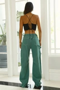 LIONESS Miami Vice Pant Forest Green Jeans