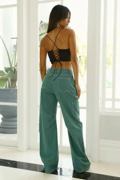 LIONESS Miami Vice Pant Forest Green Jeans