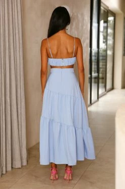 Hello Molly Skirts Our World Maxi Skirt Blue