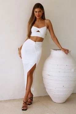 Hello Molly Spicy Maxi Skirt White Skirts