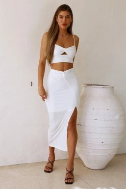 Hello Molly Spicy Maxi Skirt White Skirts