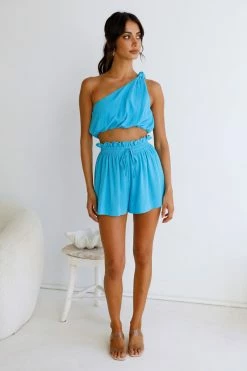 Hello Molly Heart Talkin Crop Blue Sets & Co-ords