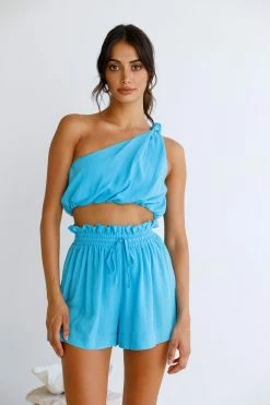 Hello Molly Heart Talkin Crop Blue Sets & Co-ords