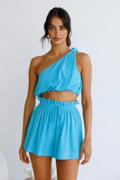 Hello Molly Heart Talkin Crop Blue Sets & Co-ords