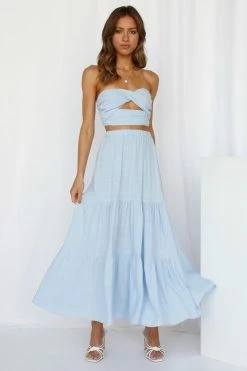 Hello Molly So Particular Maxi Skirt Blue Skirts