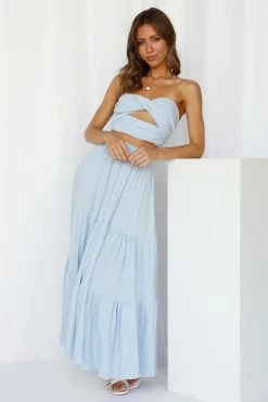 Hello Molly So Particular Maxi Skirt Blue Skirts