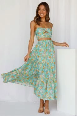 Hello Molly So Particular Maxi Skirt Green Skirts