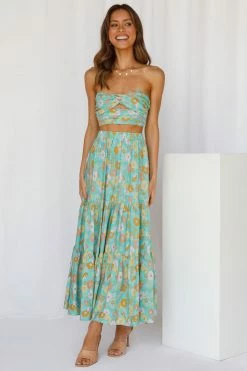 Hello Molly So Particular Maxi Skirt Green Skirts