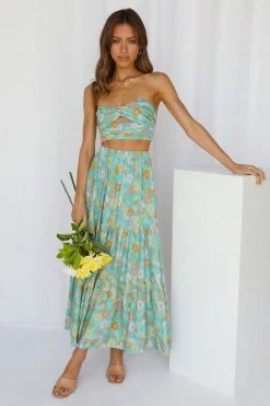 Hello Molly So Particular Maxi Skirt Green Skirts