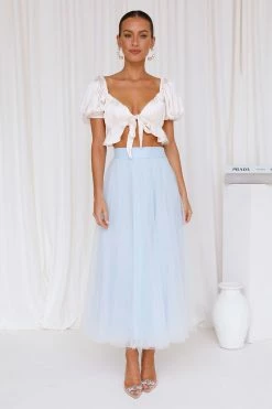 Hello Molly Skirts Keeping It Smart Midi Skirt Blue