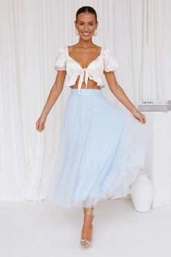Hello Molly Skirts Keeping It Smart Midi Skirt Blue