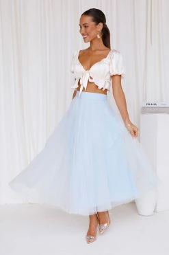 Hello Molly Skirts Keeping It Smart Midi Skirt Blue