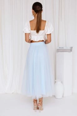 Hello Molly Skirts Keeping It Smart Midi Skirt Blue