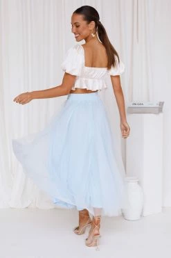 Hello Molly Skirts Keeping It Smart Midi Skirt Blue