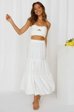 Hello Molly So Particular Crop White Sets & Co-ords