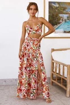 Seven Wonders The Label SEVEN WONDERS Madeira Maxi Skirt Orange Floral