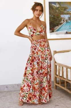 Seven Wonders The Label SEVEN WONDERS Madeira Maxi Skirt Orange Floral