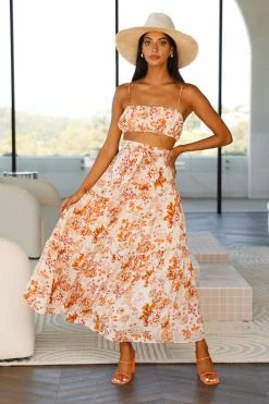 Hello Molly Fresh Mocha Crop Floral Sets & Co-ords