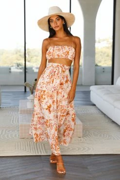 Hello Molly Fresh Mocha Crop Floral Sets & Co-ords