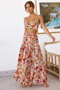 Seven Wonders The Label SEVEN WONDERS Madeira Maxi Skirt Orange Floral