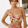 Seven Wonders The Label Sets & Co-ords SEVEN WONDERS Madeira Crop Top Orange Floral