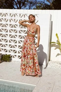 Seven Wonders The Label SEVEN WONDERS Madeira Maxi Skirt Orange Floral