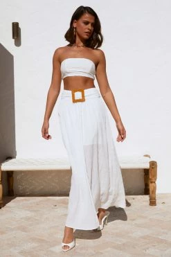 Hello Molly Iconic Revival Crop White Sets & Co-ords