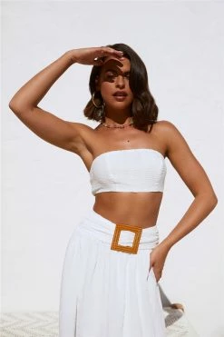 Hello Molly Iconic Revival Crop White Sets & Co-ords