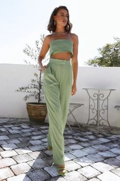 Hello Molly Sets & Co-ords Blind Love Crop Green