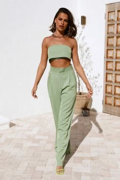Hello Molly Sets & Co-ords Blind Love Crop Green