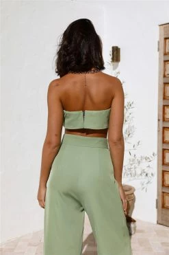 Hello Molly Sets & Co-ords Blind Love Crop Green