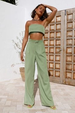 Hello Molly Sets & Co-ords Blind Love Crop Green
