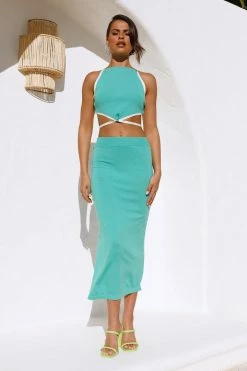 Hello Molly Skirts Smiles Only Here Midi Skirt Green